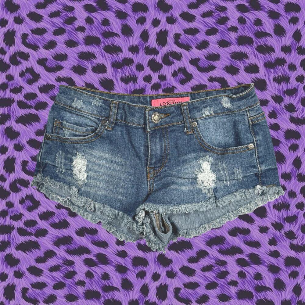 Denim mini shorts london low rise